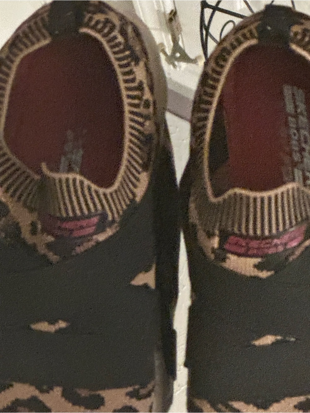 Skechers Slip-On Leopard Knit Athletic Sneakers - Tan/Black - Picture 4 of 7